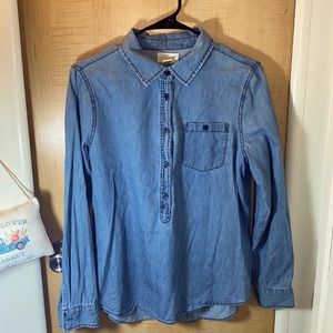 Lucy & Laurel Half-button Denim Shirt